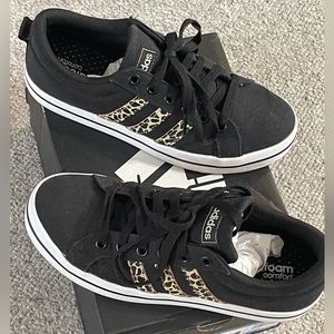 Black and leopard Adidas sneakers